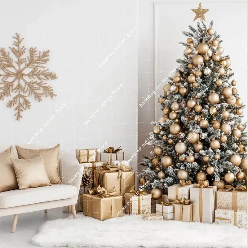 Christmas Celebration Photography Background Winter Window Glitter Xmas Tree Kids Family Portrait Decor Backdrop Photo Studio