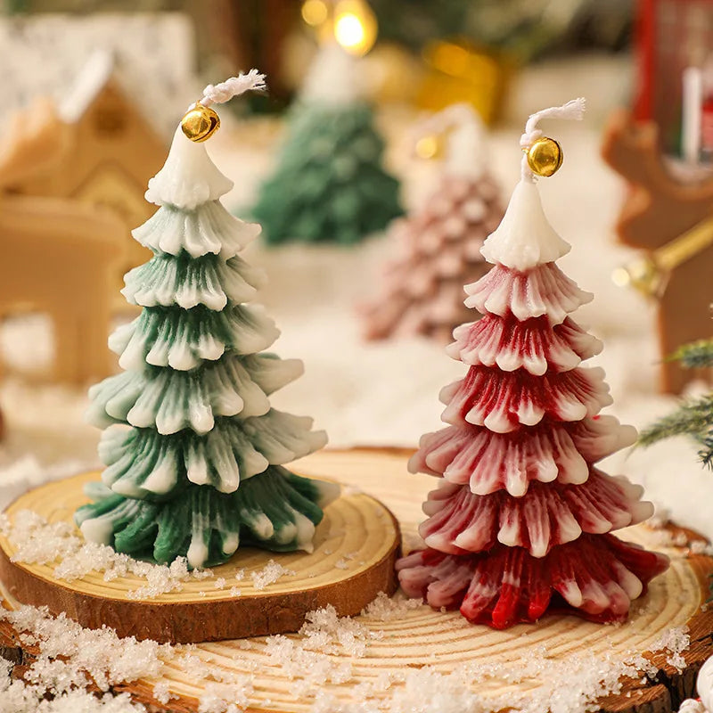 Merry Christmas Candle Cute Xmas Tree Shaped Aromatherapy Scented Candle Desk Ornaments for 2025 New Year Navidad Home Decor