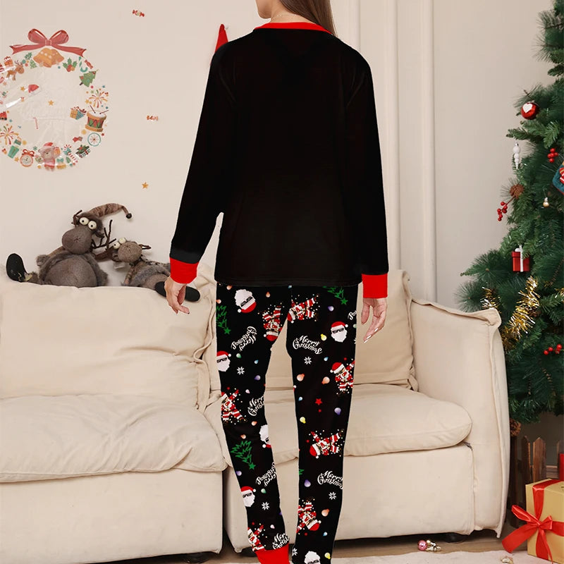 Christmas Family Matching Pajamas Mother Daughter Father Son Cartoon Santa Claus Print Set Soft Sleepwear Xmas Family Look Pjs
