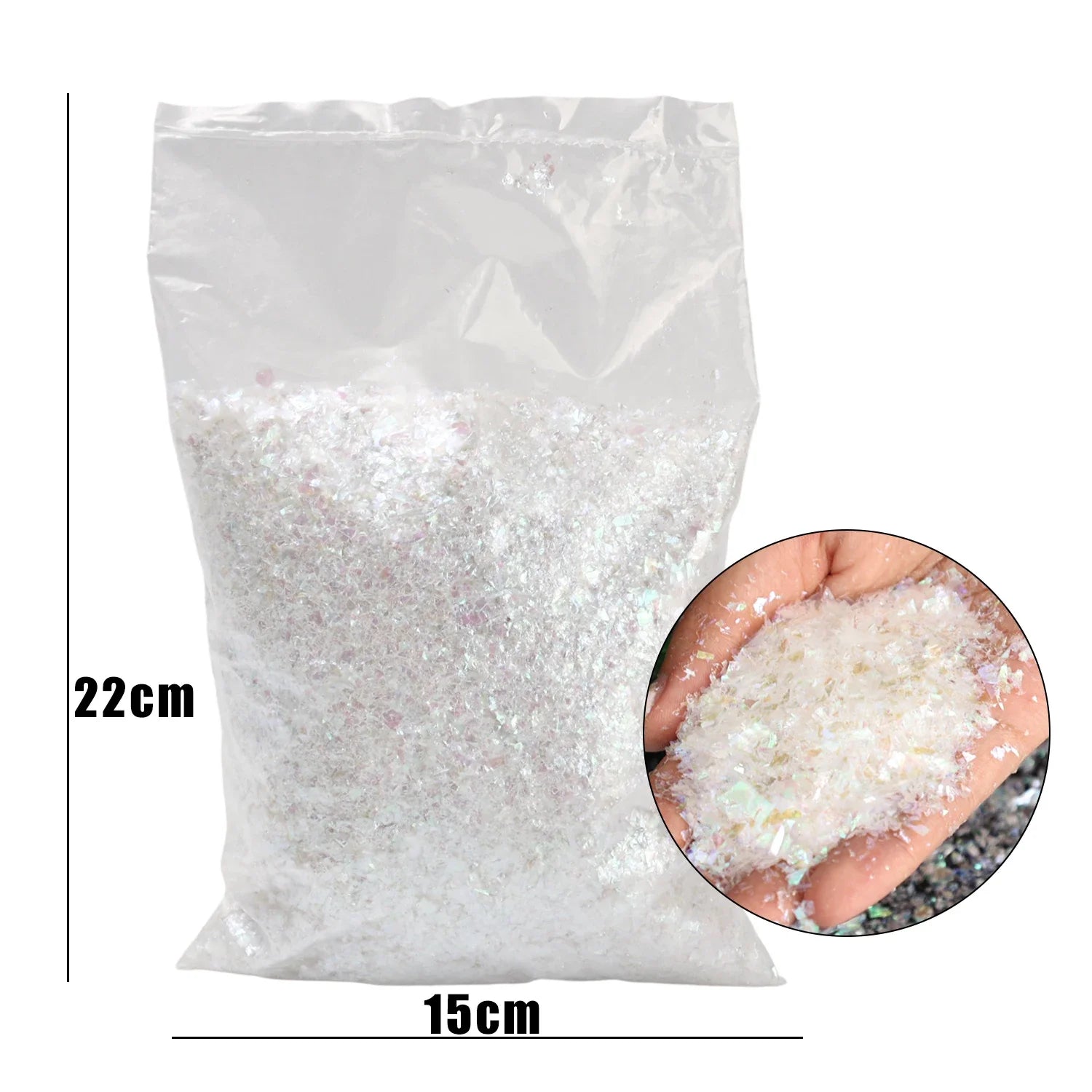 Winter Artificial Fake Snow Christmas Snow Powder Xmas Snowflake Decor for DIY Crafts Village Displays Props Holiday Supplies