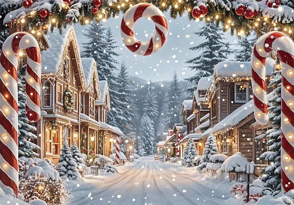 Winter Christmas Snow Scene Photography Background Holiday Family Party Decor Backdrop Baby Shower Portrait Banner Photo Studio
