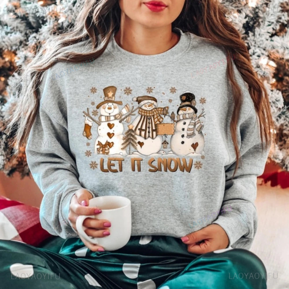 Funny Snowman Xmas Christmas Sweatshirt Let It Snow Sweatshirt Christmas Hoodie Winter Sweatshirt Snowman Hoodie Holiday Gift