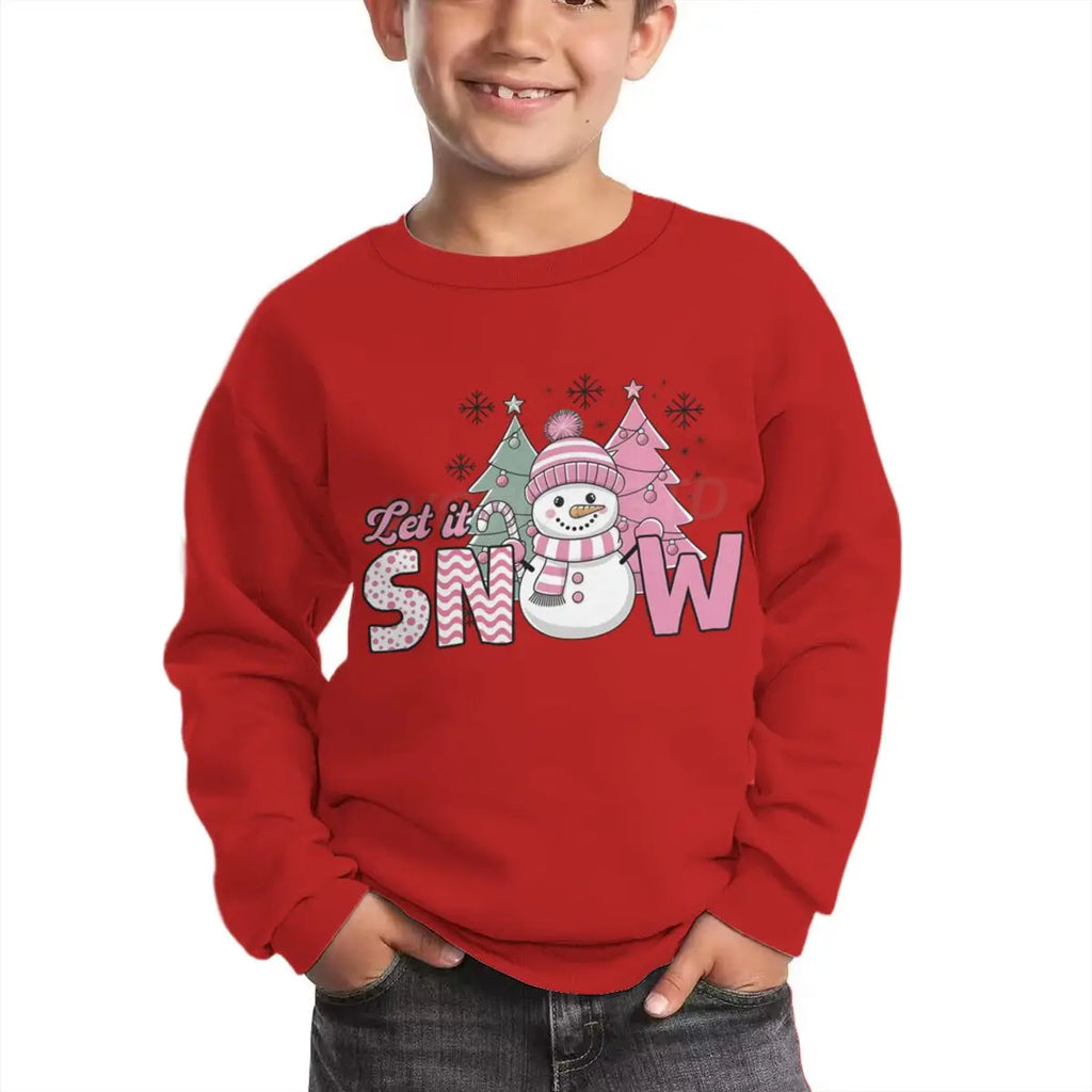 Let It Snow Sweatshirt Gift for Girls Snowflake Christmas Sweater Holiday Hoodie Winter Lover Xmas Party Gift Child Girl Clothes