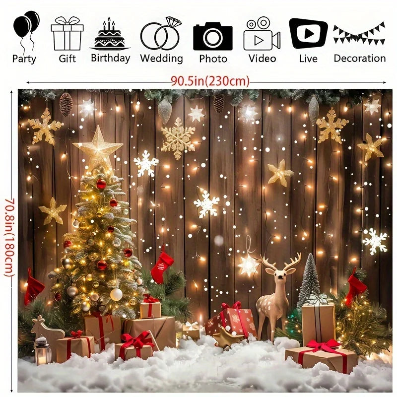 1 Christmas Photography Background - Snow and Winter Scenery No need for electricity, easy to hang and set up