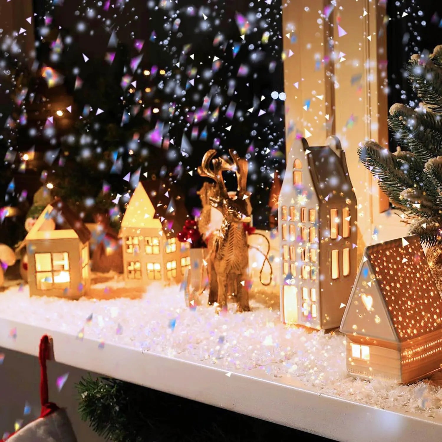 Winter Artificial Fake Snow Christmas Snow Powder Xmas Snowflake Decor for DIY Crafts Village Displays Props Holiday Supplies