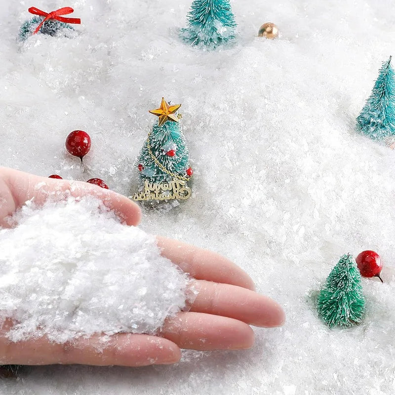 White Fake Snowflake Powder Artificial Christmas Snow DIY Xmas Tree New Year Party Scenery Decor Festive Village Display Prop