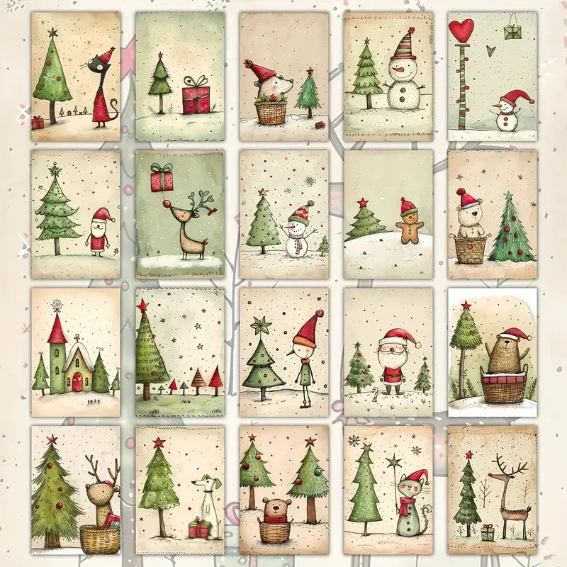 The 20 Christmas Cards Containing Envelopes Are Designed Inspired By Winter Scenes As Christmas Gifts For Family And Friends