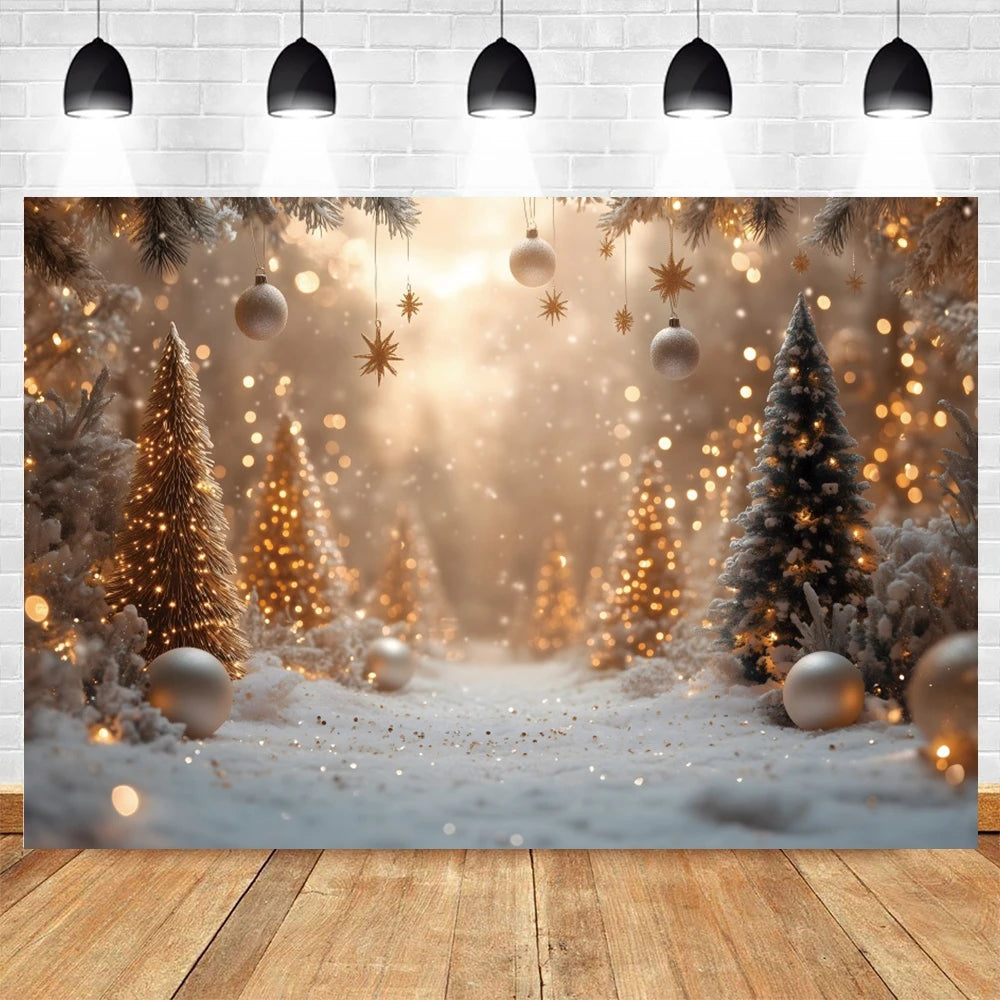 Christmas Photography Background White Christmas Balloon Pine Tree Xmas Party Kids Family Portrait Decor Backdrop Photo Studio