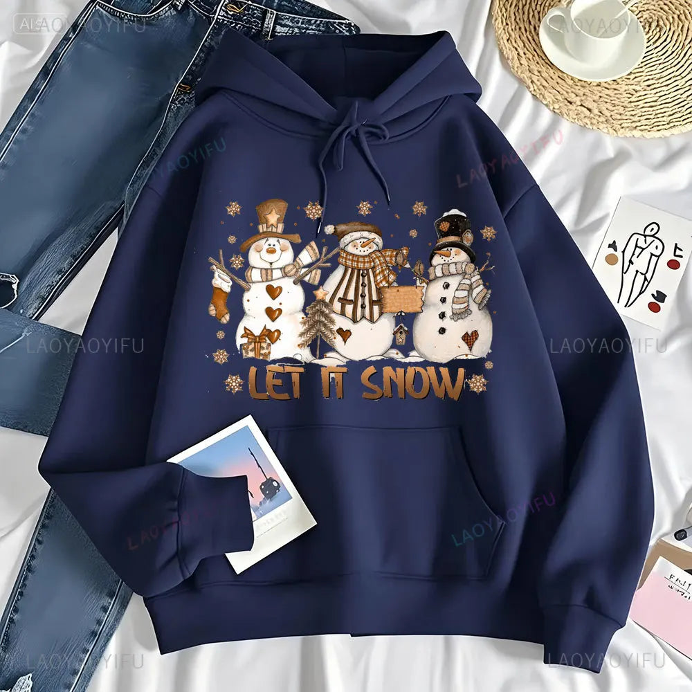 Funny Snowman Xmas Christmas Sweatshirt Let It Snow Sweatshirt Christmas Hoodie Winter Sweatshirt Snowman Hoodie Holiday Gift