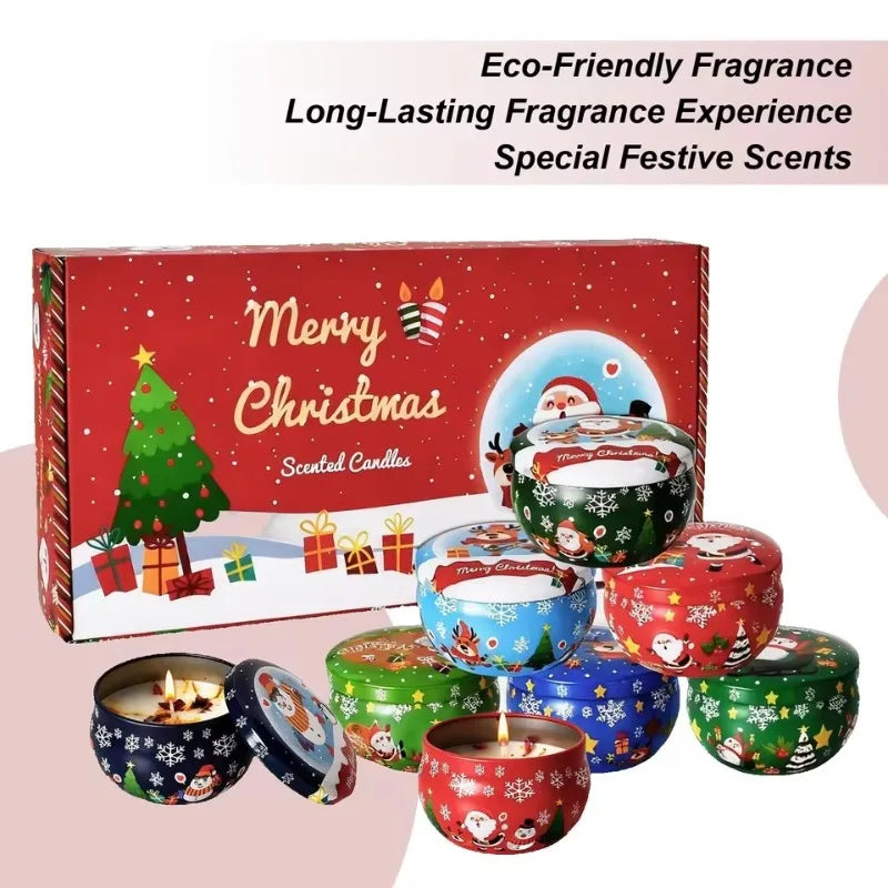 Holiday Decor 8-Piece Christmas Candles:Scented Decorative Candles – Ideal for Christmas Party, Family Gathering Relaxing Spaces