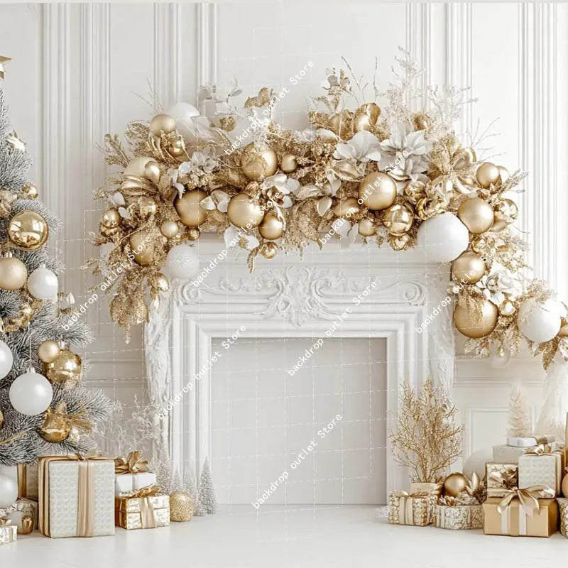 Christmas Celebration Photography Background Winter Window Glitter Xmas Tree Kids Family Portrait Decor Backdrop Photo Studio