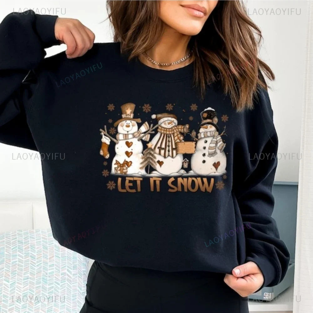 Funny Snowman Xmas Christmas Sweatshirt Let It Snow Sweatshirt Christmas Hoodie Winter Sweatshirt Snowman Hoodie Holiday Gift