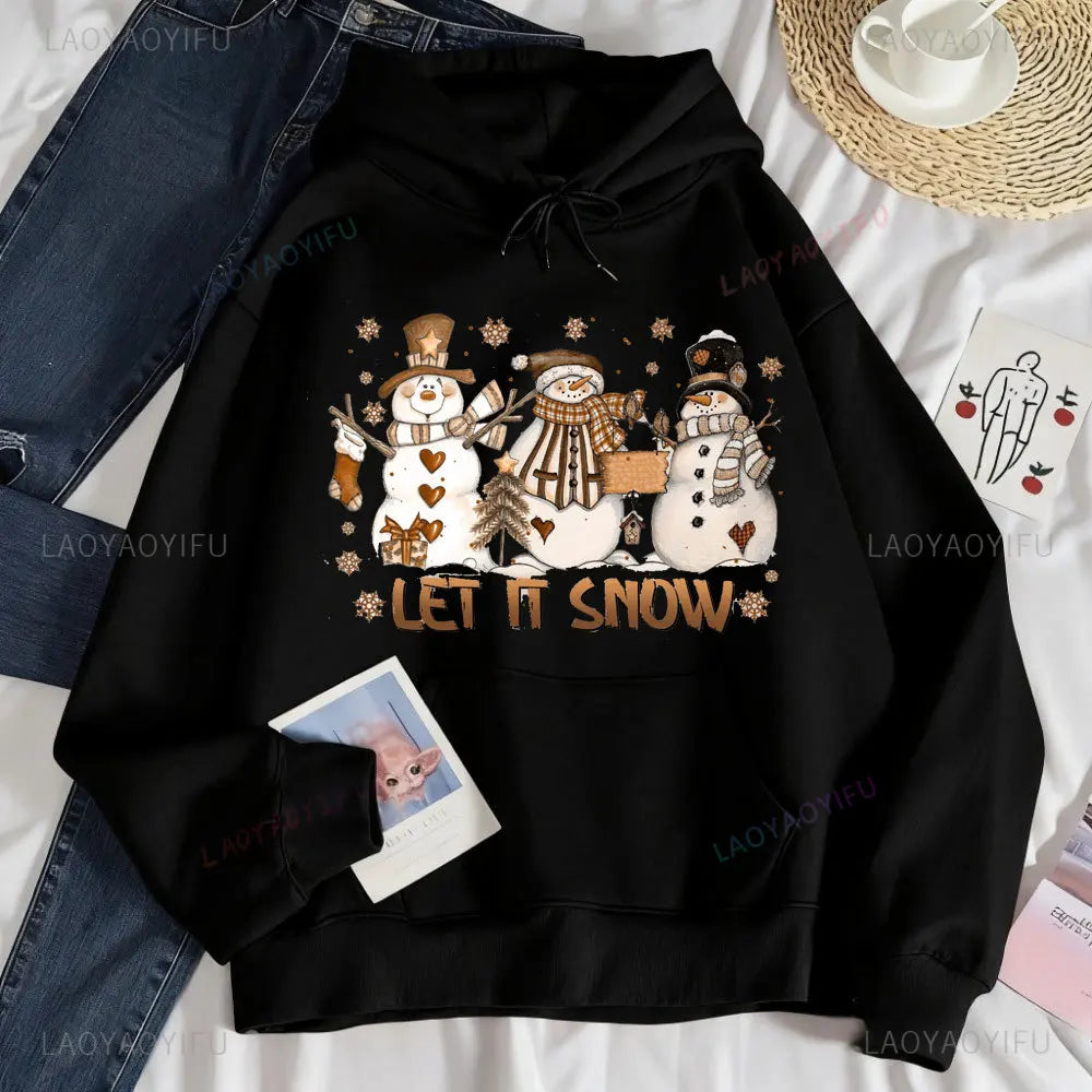 Funny Snowman Xmas Christmas Sweatshirt Let It Snow Sweatshirt Christmas Hoodie Winter Sweatshirt Snowman Hoodie Holiday Gift