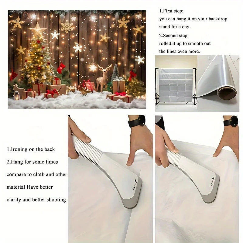 1 Christmas Photography Background - Snow and Winter Scenery No need for electricity, easy to hang and set up