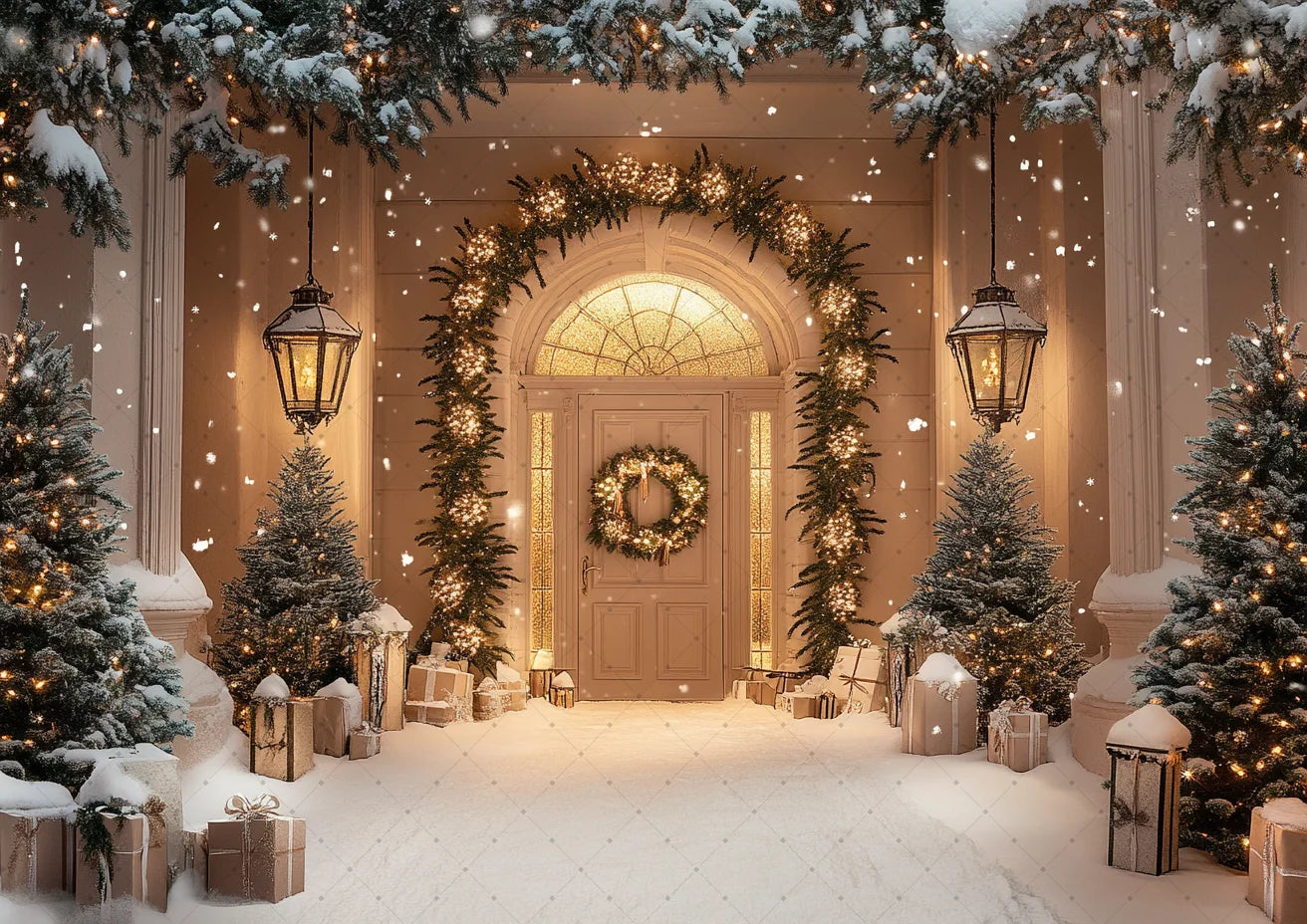 Merry Christmas Photography Background Indoor Scene For Child Portrait Photocall Banner Xmas Windows Fireplace Decor Backdrops