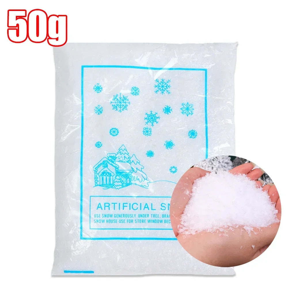 Winter Artificial Fake Snow Christmas Snow Powder Xmas Snowflake Decor for DIY Crafts Village Displays Props Holiday Supplies