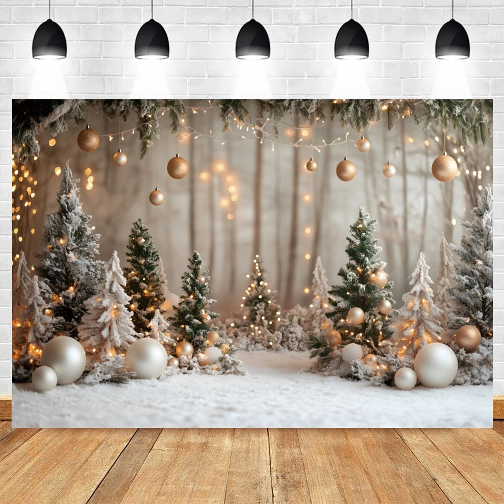 Christmas Photography Background White Christmas Balloon Pine Tree Xmas Party Kids Family Portrait Decor Backdrop Photo Studio