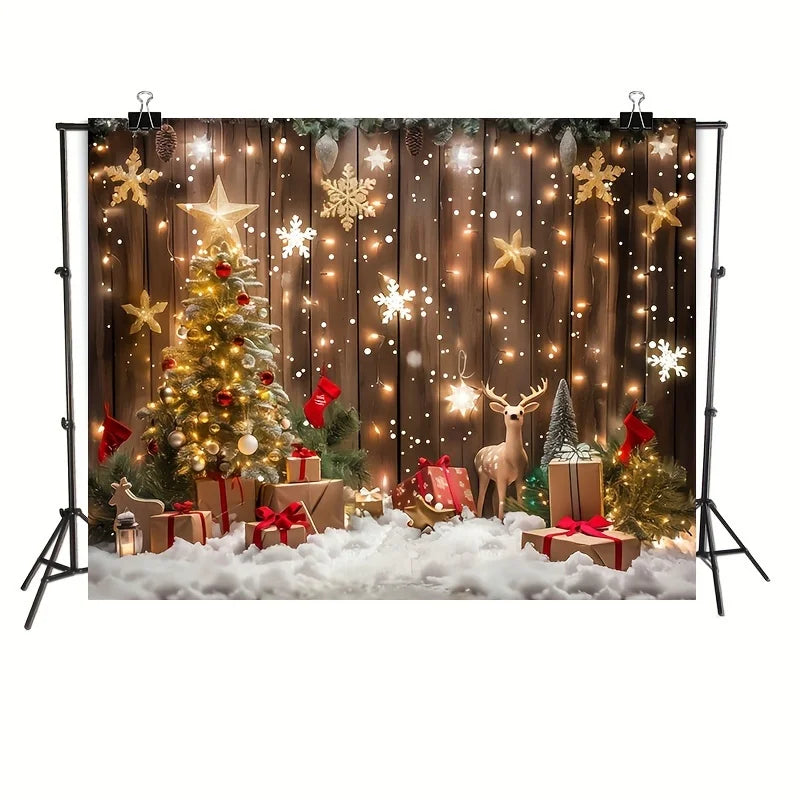 1 Christmas Photography Background - Snow and Winter Scenery No need for electricity, easy to hang and set up