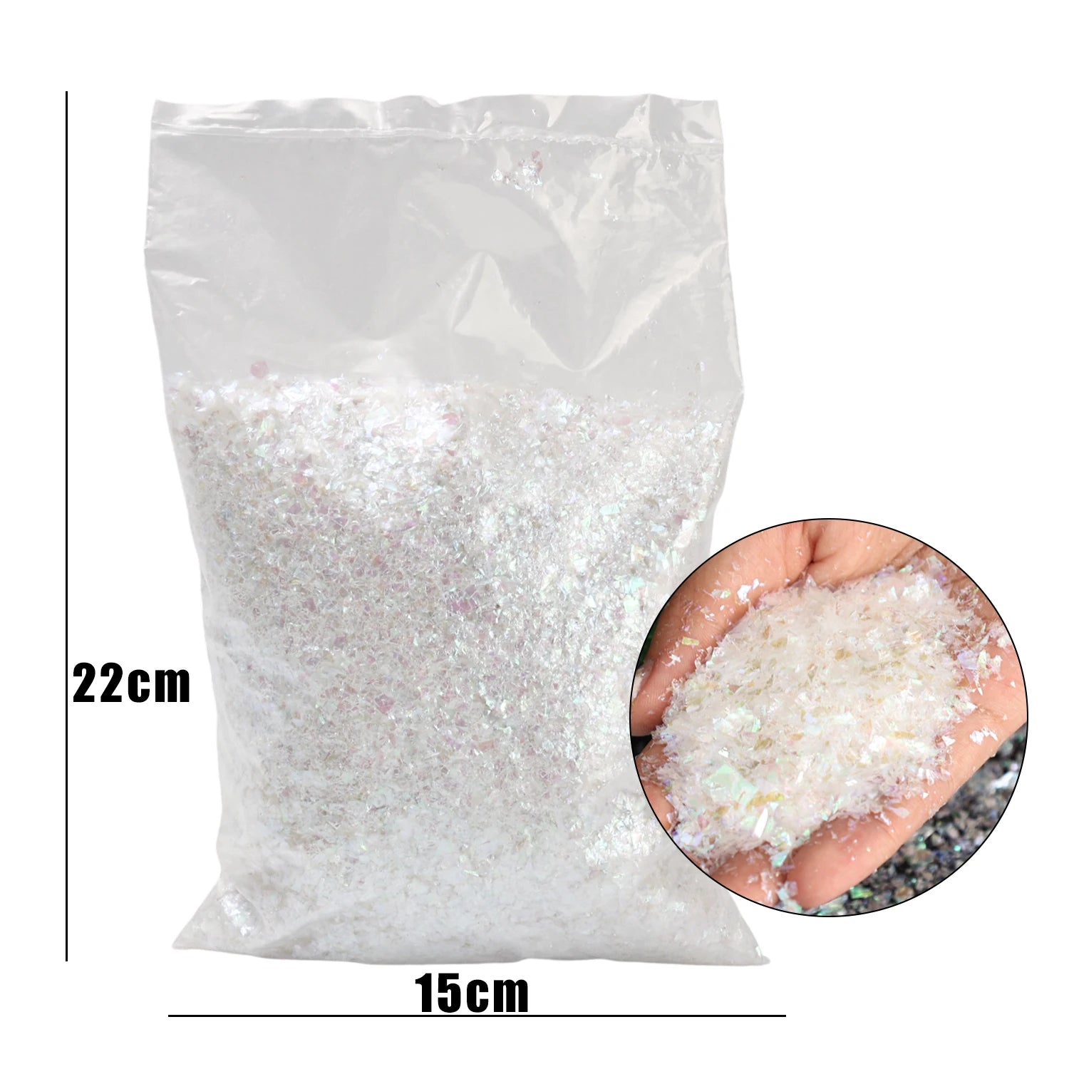 Winter Artificial Fake Snow Christmas Snow Powder Xmas Snowflake Decor for DIY Crafts Village Displays Props Holiday Supplies
