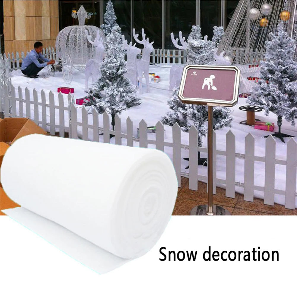Artificial Christmas Snow Roll Snow Blanket Christmas Decoration Fake Snow Cotton Carpet White Snow Mat for Xmas Tree Home Party
