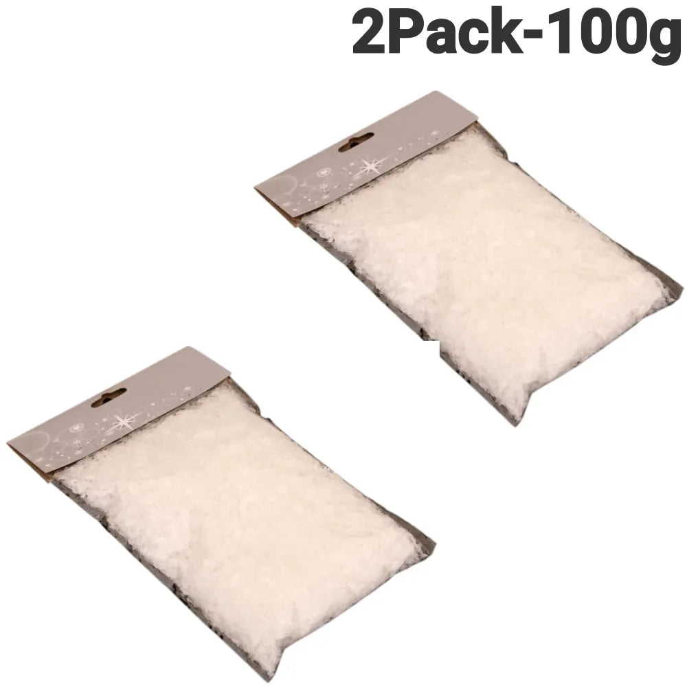 50g/100g Christmas Snow Decoration White Shiny Artificial Snow Acrylic Snow for Christmas Scene Decoration Fake Snow Decoration