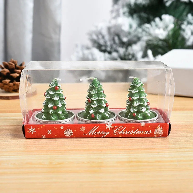 Mini Xmas Candles Navidad New Year Gifts Christmas Candles Santa Claus Snowmen Tin Cans Candle Christmas Decorations for Home