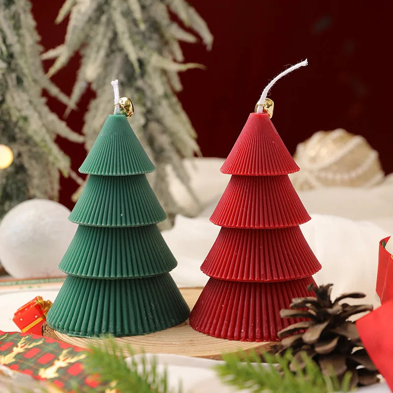 Christmas Tree Candle for Festive Decor  Red Green Home Decorative Candle for Holiday Celebrations New Year's Decor