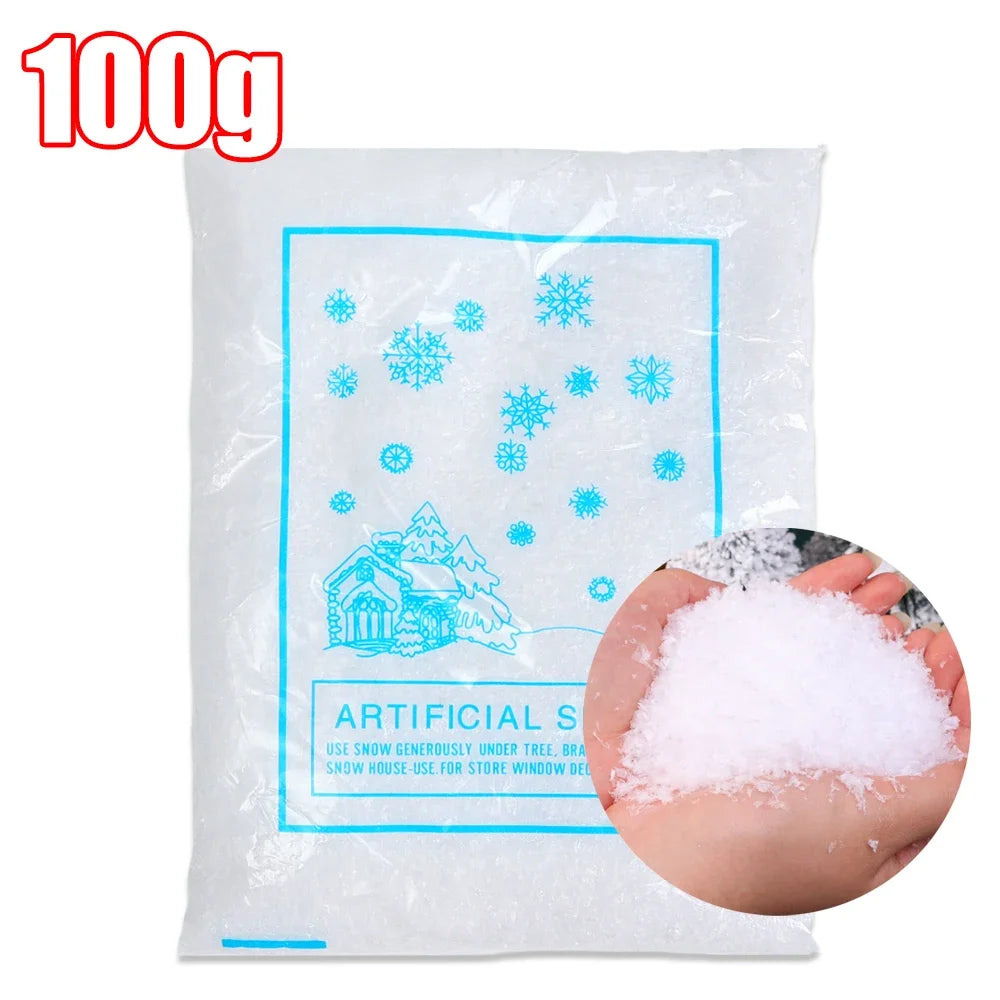 Winter Artificial Fake Snow Christmas Snow Powder Xmas Snowflake Decor for DIY Crafts Village Displays Props Holiday Supplies