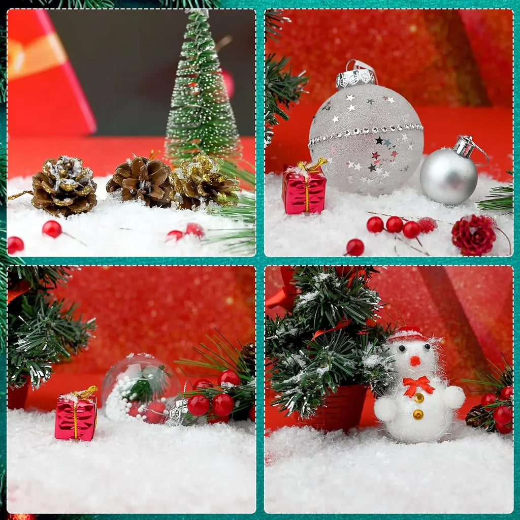 Winter Artificial Fake Snow Christmas Snow Powder Xmas Snowflake Decor for DIY Crafts Village Displays Props Holiday Supplies
