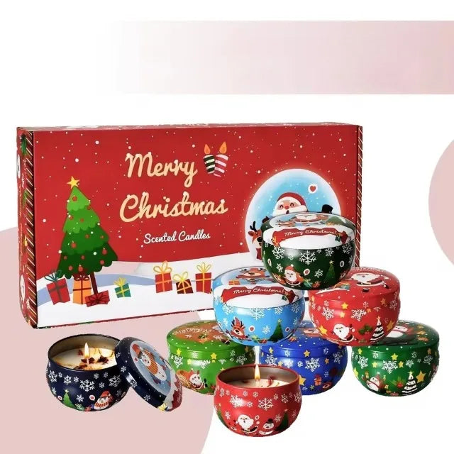 Holiday Decor 8-Piece Christmas Candles:Scented Decorative Candles – Ideal for Christmas Party, Family Gathering Relaxing Spaces