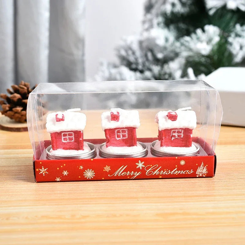 Mini Xmas Candles Navidad New Year Gifts Christmas Candles Santa Claus Snowmen Tin Cans Candle Christmas Decorations for Home