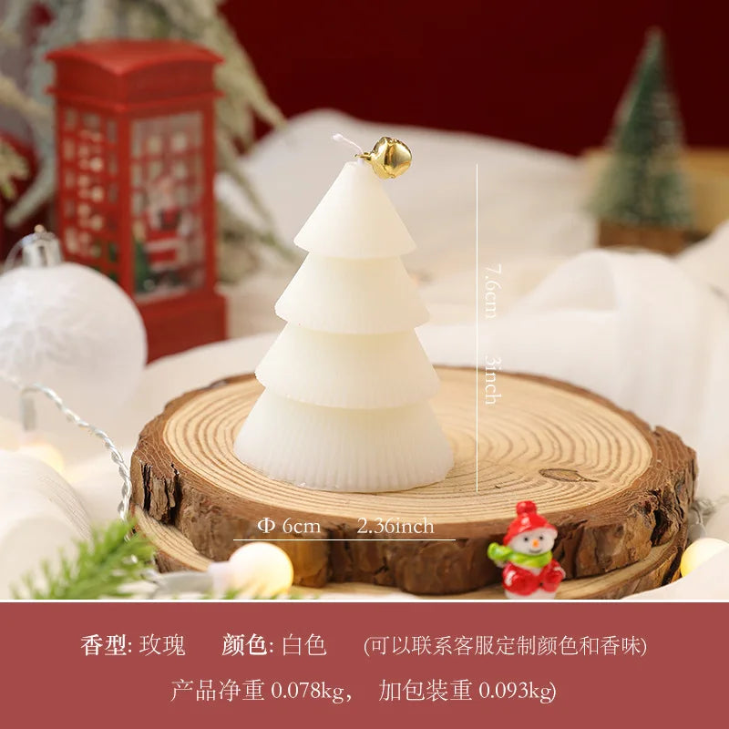 Christmas Tree Candle for Festive Decor  Red Green Home Decorative Candle for Holiday Celebrations New Year's Decor