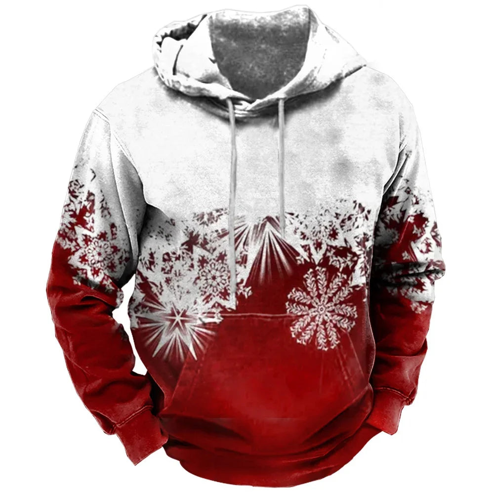 2026 Christmas Men's Hooded Sweatshirt 3d Print Long Sleeve Pullover Autumn Winter Festive hoodies Oversized For Men's Sweater