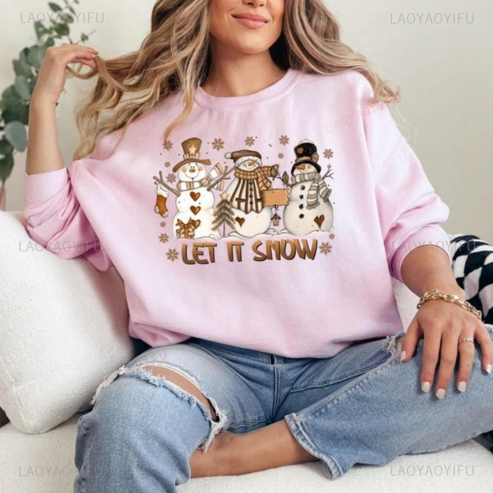 Funny Snowman Xmas Christmas Sweatshirt Let It Snow Sweatshirt Christmas Hoodie Winter Sweatshirt Snowman Hoodie Holiday Gift
