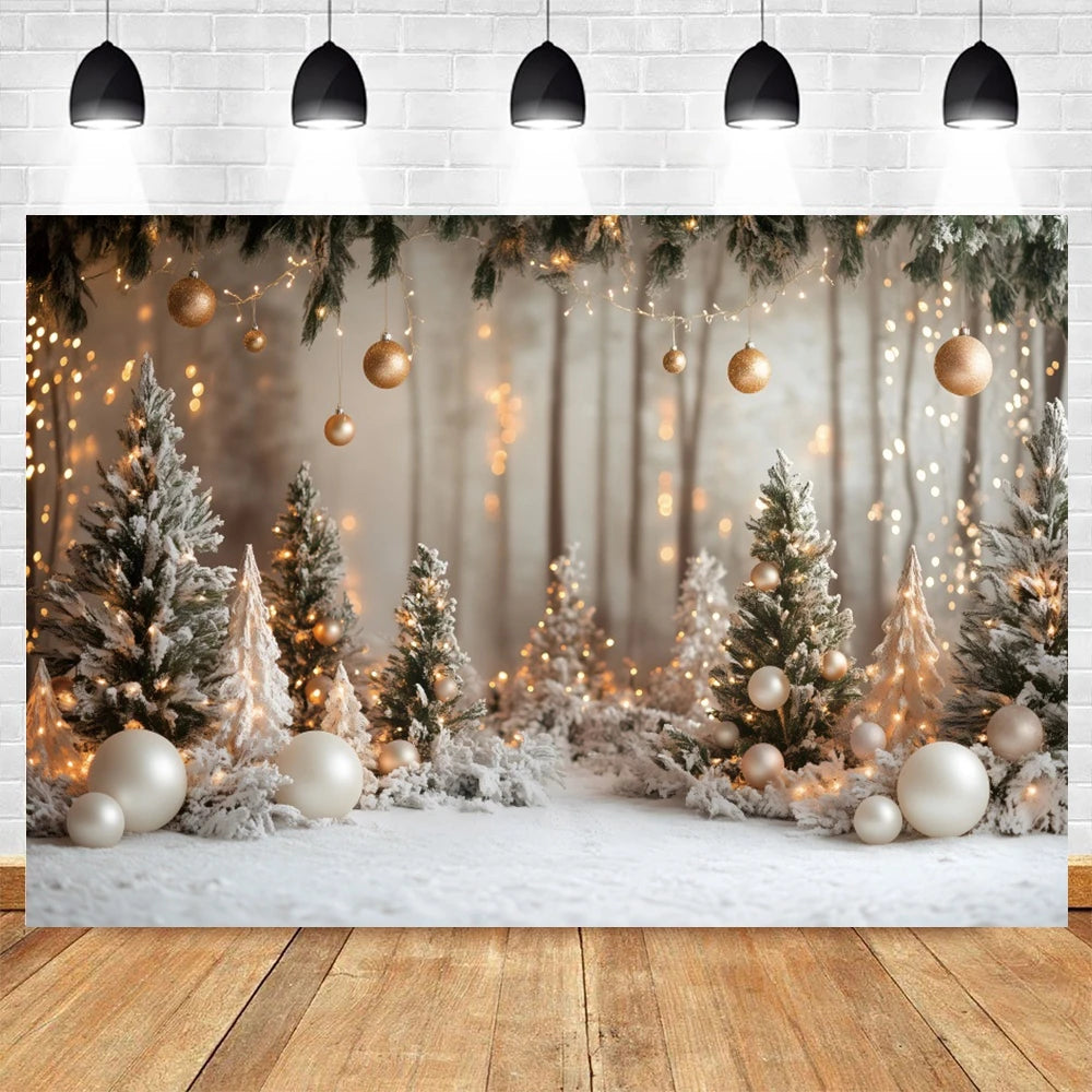 Christmas Photography Background White Christmas Balloon Pine Tree Xmas Party Kids Family Portrait Decor Backdrop Photo Studio