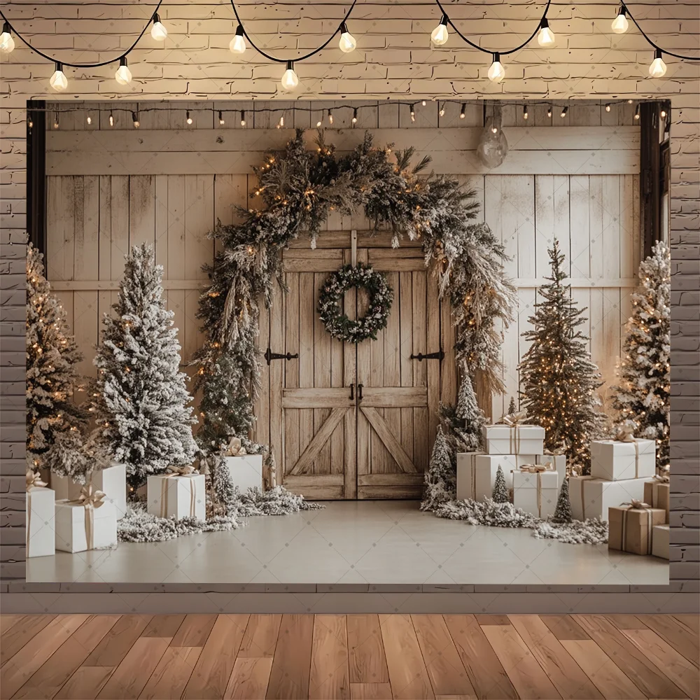 Merry Christmas Photography Background Indoor Scene For Child Portrait Photocall Banner Xmas Windows Fireplace Decor Backdrops