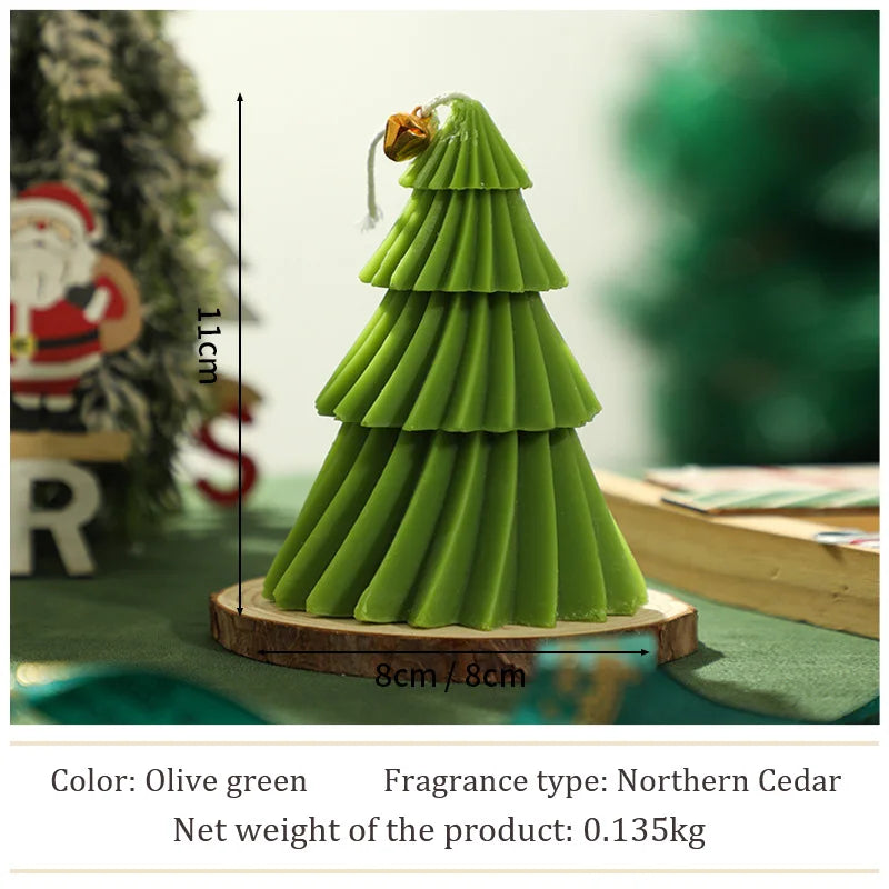1PC Handcrafted Christmas Tree Scented Candles Creative Festive Ornament & Perfect Gift for Xmas Lovers Premium Fragrant Decor