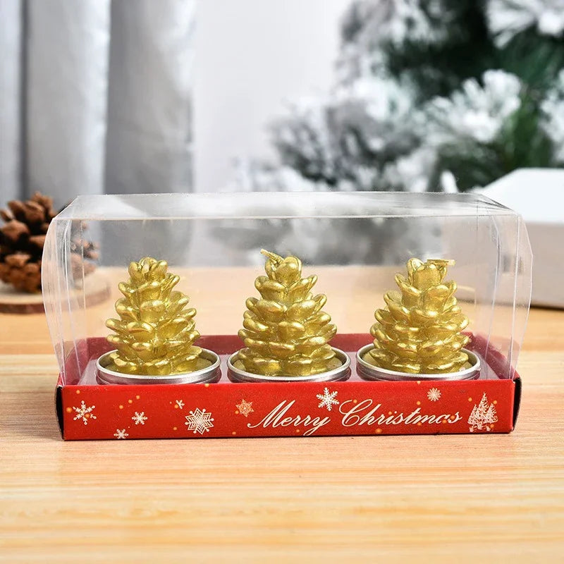 Mini Xmas Candles Navidad New Year Gifts Christmas Candles Santa Claus Snowmen Tin Cans Candle Christmas Decorations for Home