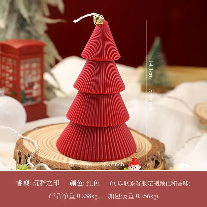 Christmas Tree Candle for Festive Decor  Red Green Home Decorative Candle for Holiday Celebrations New Year's Decor