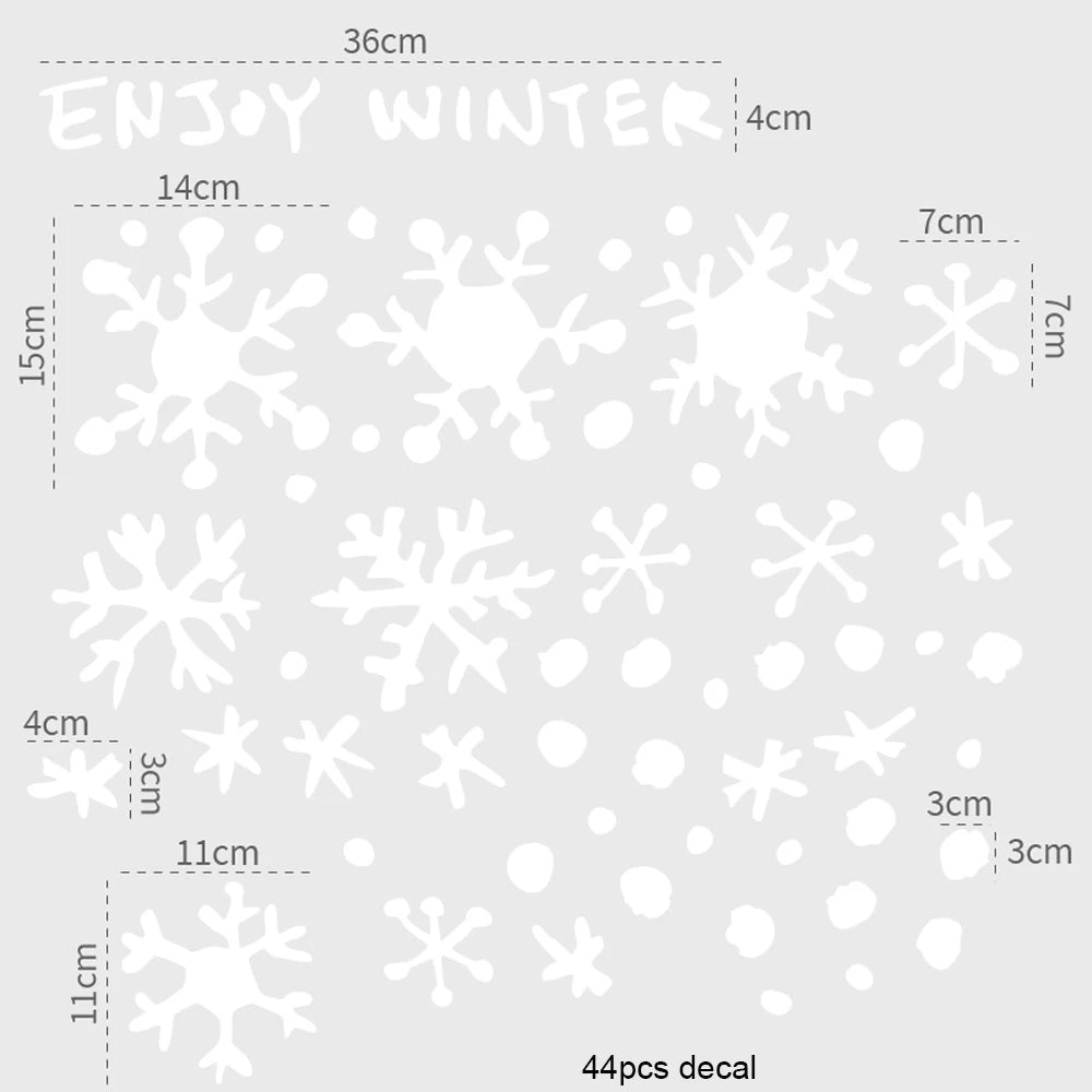 Double-Sided Christmas Window Clings Stickers for Glass, Winter Cabin in Snowy Forest Static Cling Decal for Xmas Home Decor