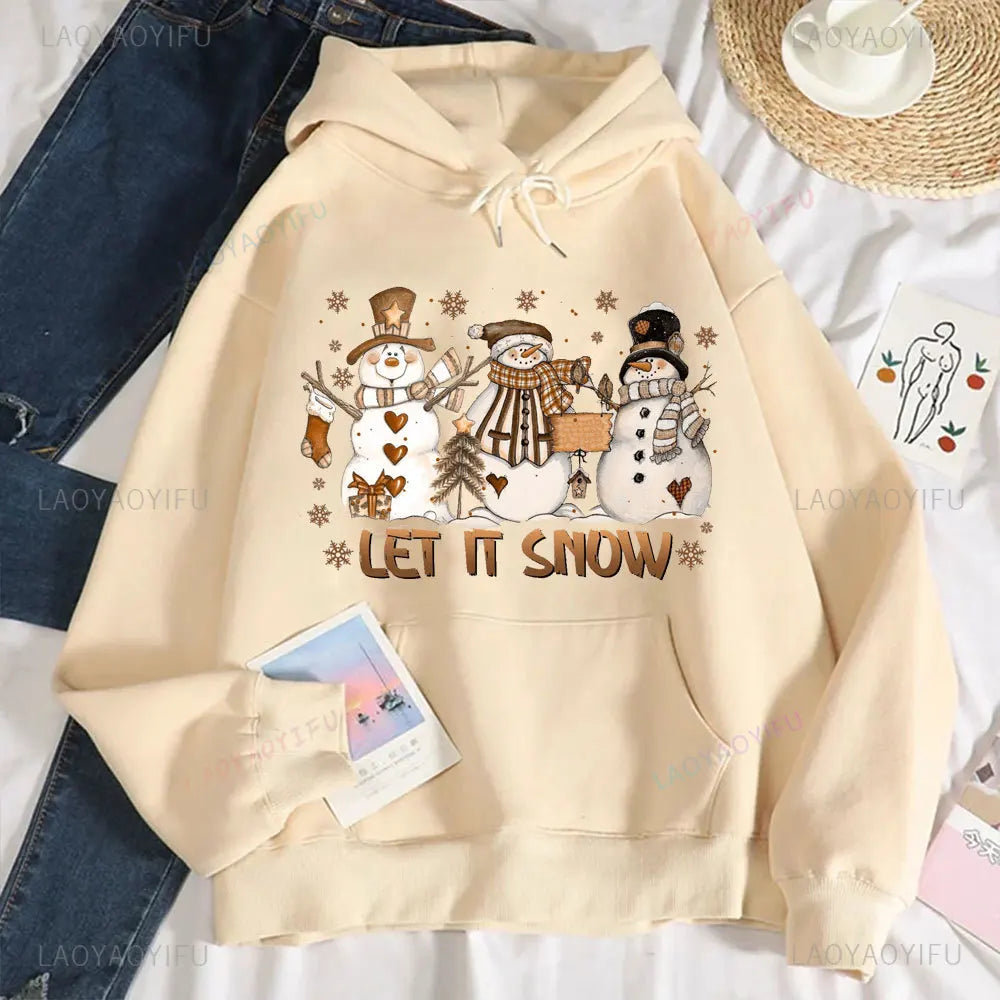 Funny Snowman Xmas Christmas Sweatshirt Let It Snow Sweatshirt Christmas Hoodie Winter Sweatshirt Snowman Hoodie Holiday Gift
