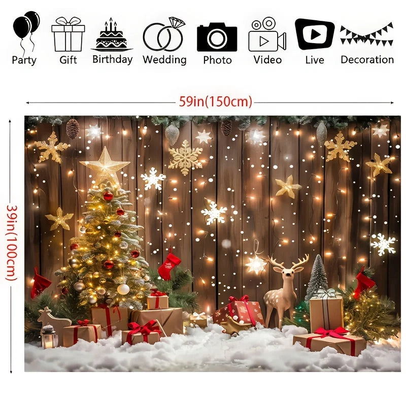 1 Christmas Photography Background - Snow and Winter Scenery No need for electricity, easy to hang and set up