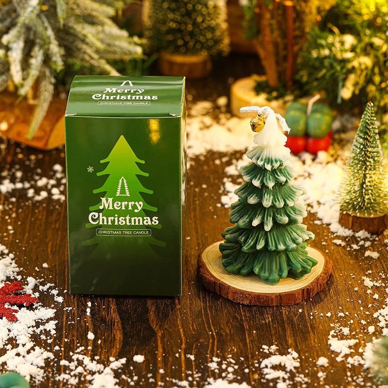 Merry Christmas Candle Cute Xmas Tree Shaped Aromatherapy Scented Candle Desk Ornaments for 2025 New Year Navidad Home Decor