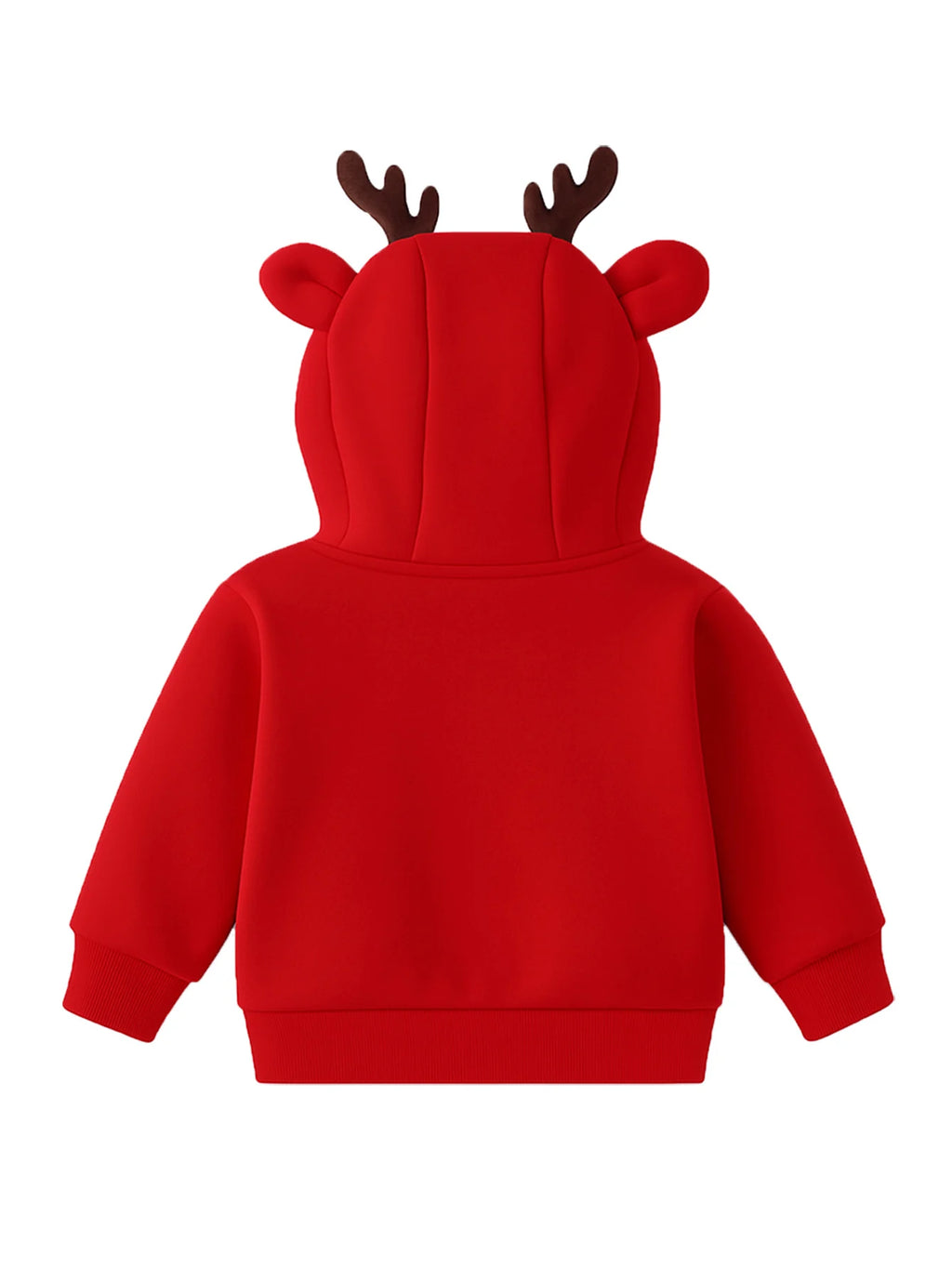 Christmas boy hooded sweatshirt with red snowflake print and pocket opening placket, outdoor casual autumn and winter sweatshirt