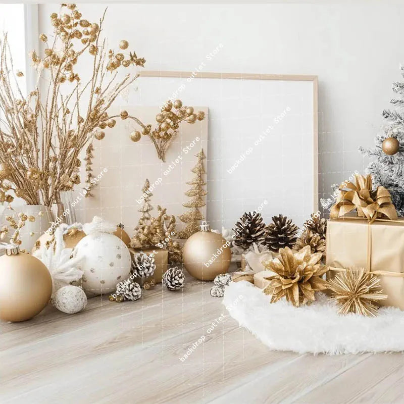 Christmas Celebration Photography Background Winter Window Glitter Xmas Tree Kids Family Portrait Decor Backdrop Photo Studio