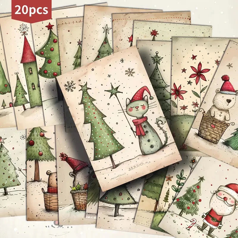 The 20 Christmas Cards Containing Envelopes Are Designed Inspired By Winter Scenes As Christmas Gifts For Family And Friends