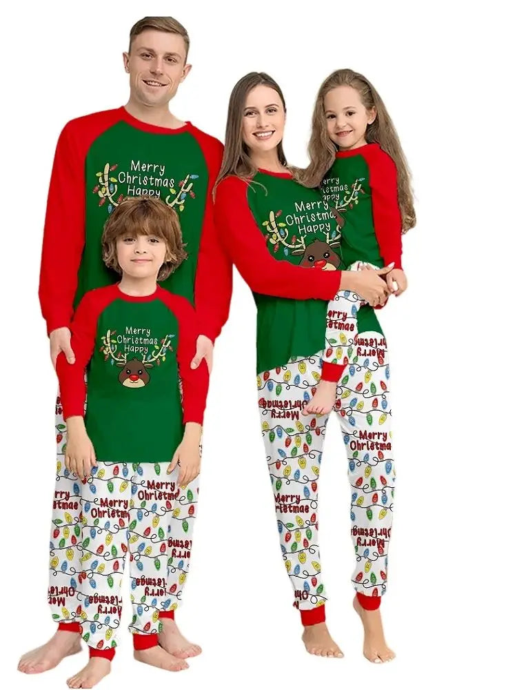 Xmas Family Matching Pajamas Set New Arrivals 2025 Merry Christmas Tree Deer Print Adult Kids Pjs Baby Jumpsuit Dog Clothes