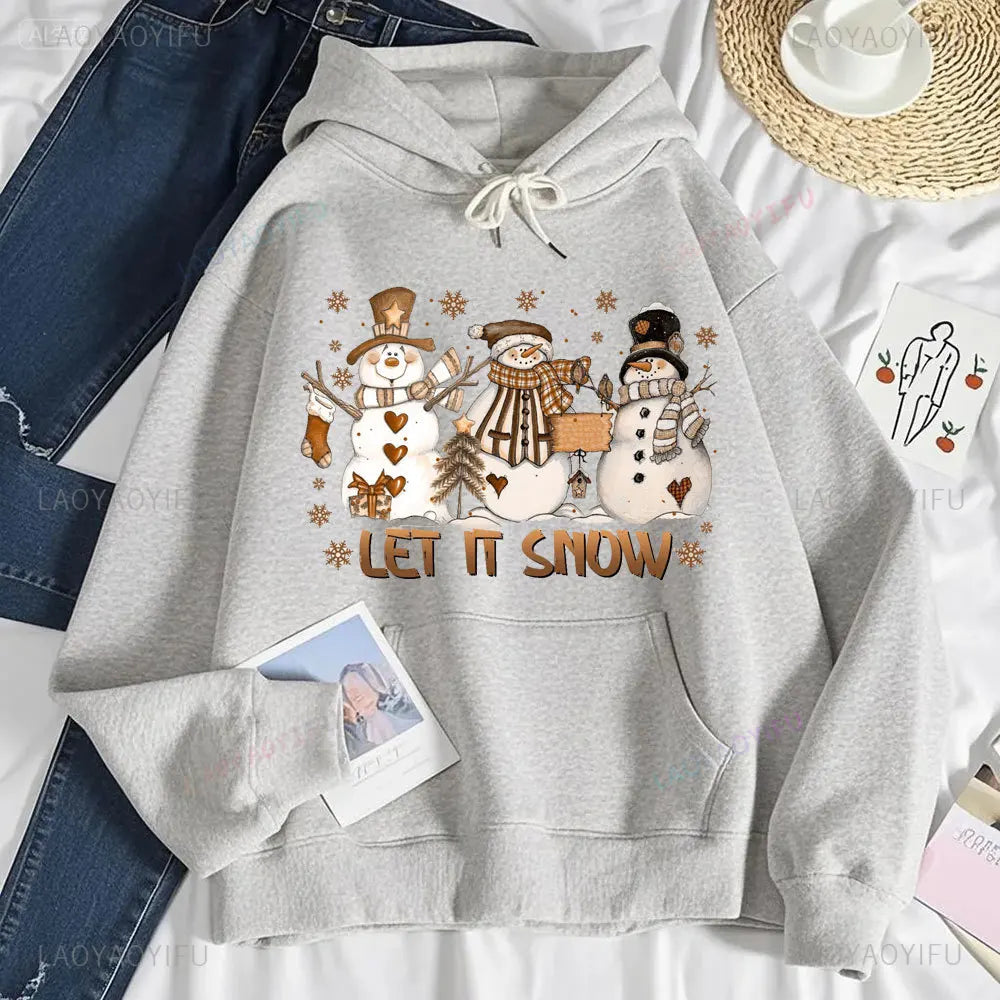 Funny Snowman Xmas Christmas Sweatshirt Let It Snow Sweatshirt Christmas Hoodie Winter Sweatshirt Snowman Hoodie Holiday Gift