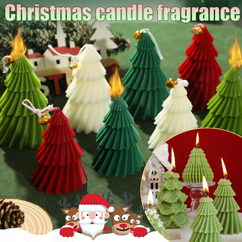 1PC Handcrafted Christmas Tree Scented Candles Creative Festive Ornament & Perfect Gift for Xmas Lovers Premium Fragrant Decor