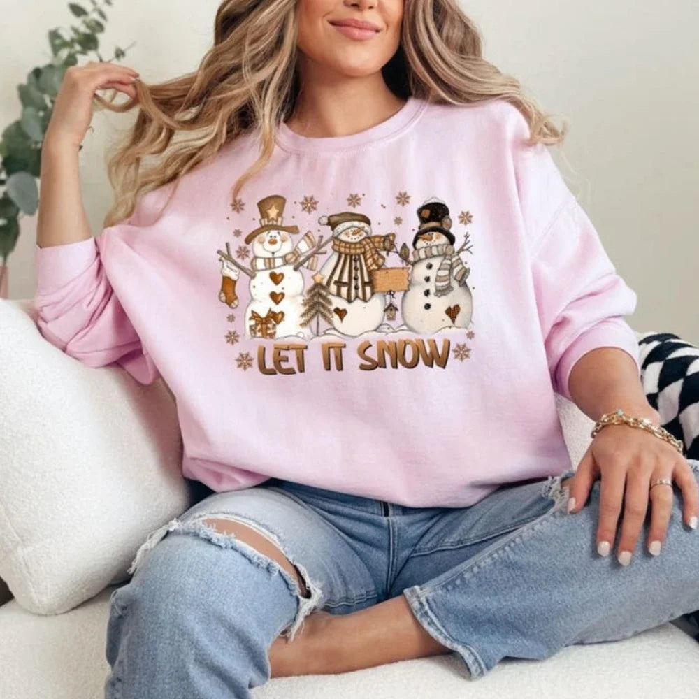 Funny Snowman Xmas Christmas Sweatshirt Let It Snow Sweatshirt Christmas Hoodie Winter Sweatshirt Snowman Hoodie Holiday Gift